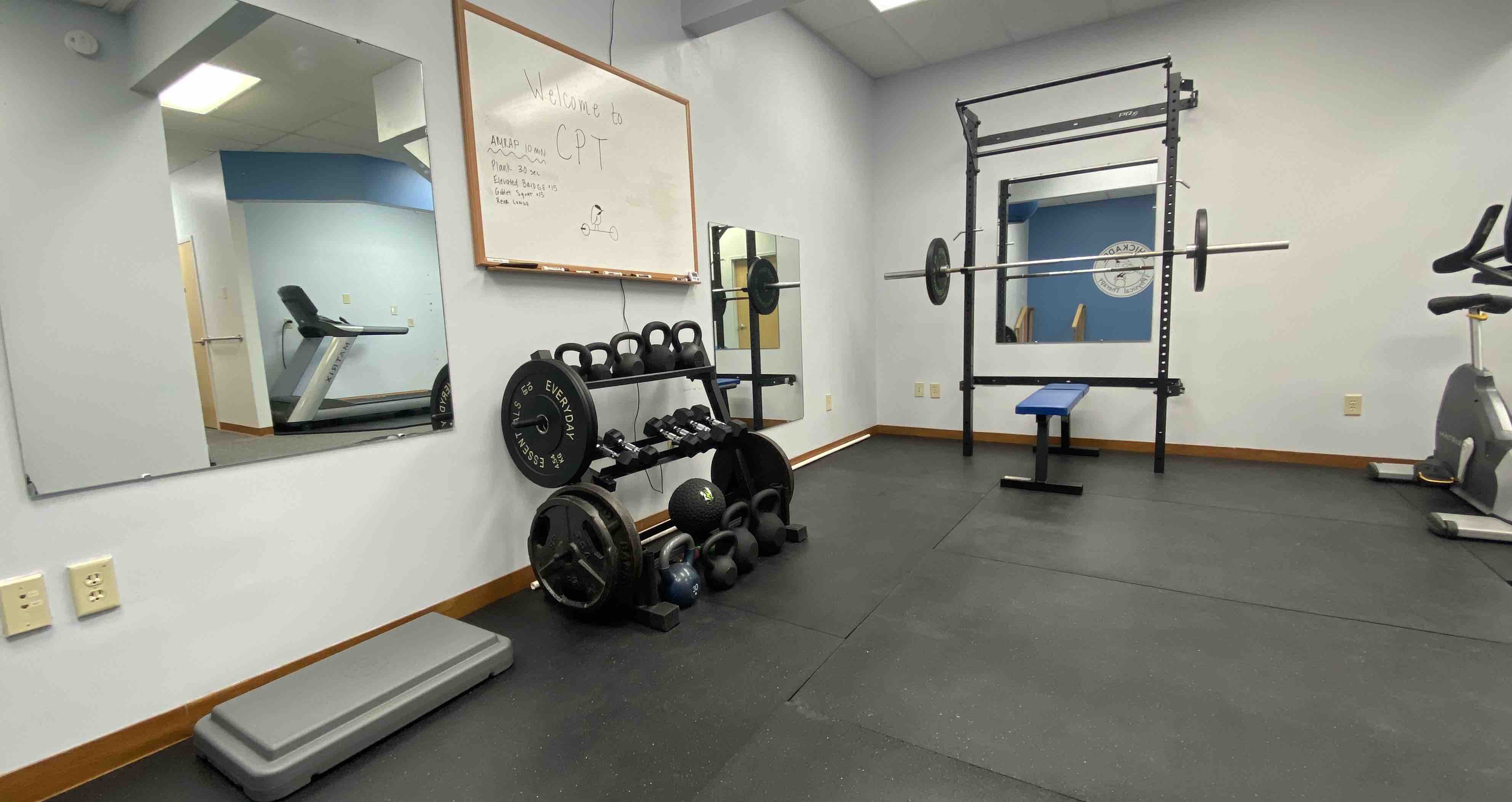 gym equipment at chickadee physical therapy in Brunswick, Maine